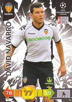 David Navarro Valencia CF 2010/11 Panini Adrenalyn XL CL #339